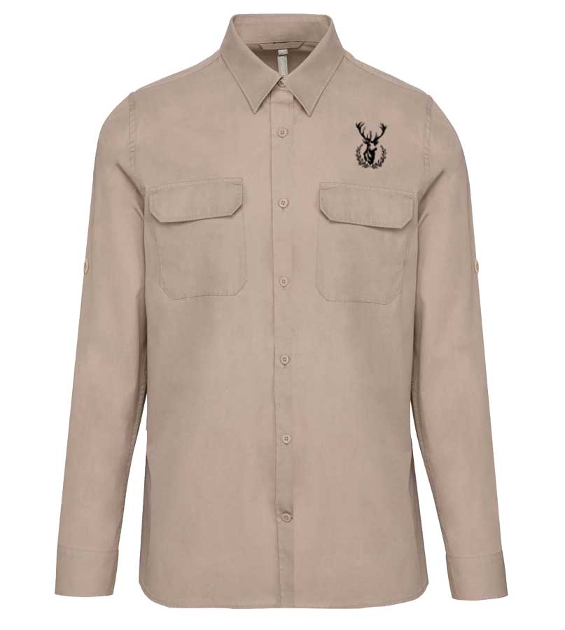 Bavlnená poľovnícka košeľa s výšivkou jeleňom 2