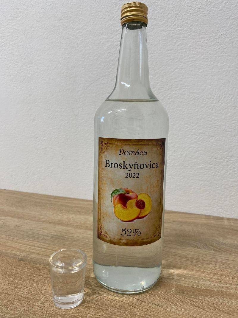 Etiketa / nálepka na fľašu Broskyňovica