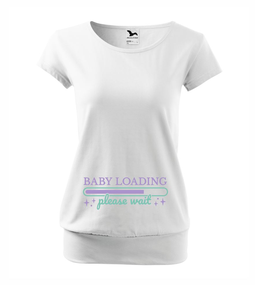 Tehotenské tričko s nápisom Baby loading, please wait