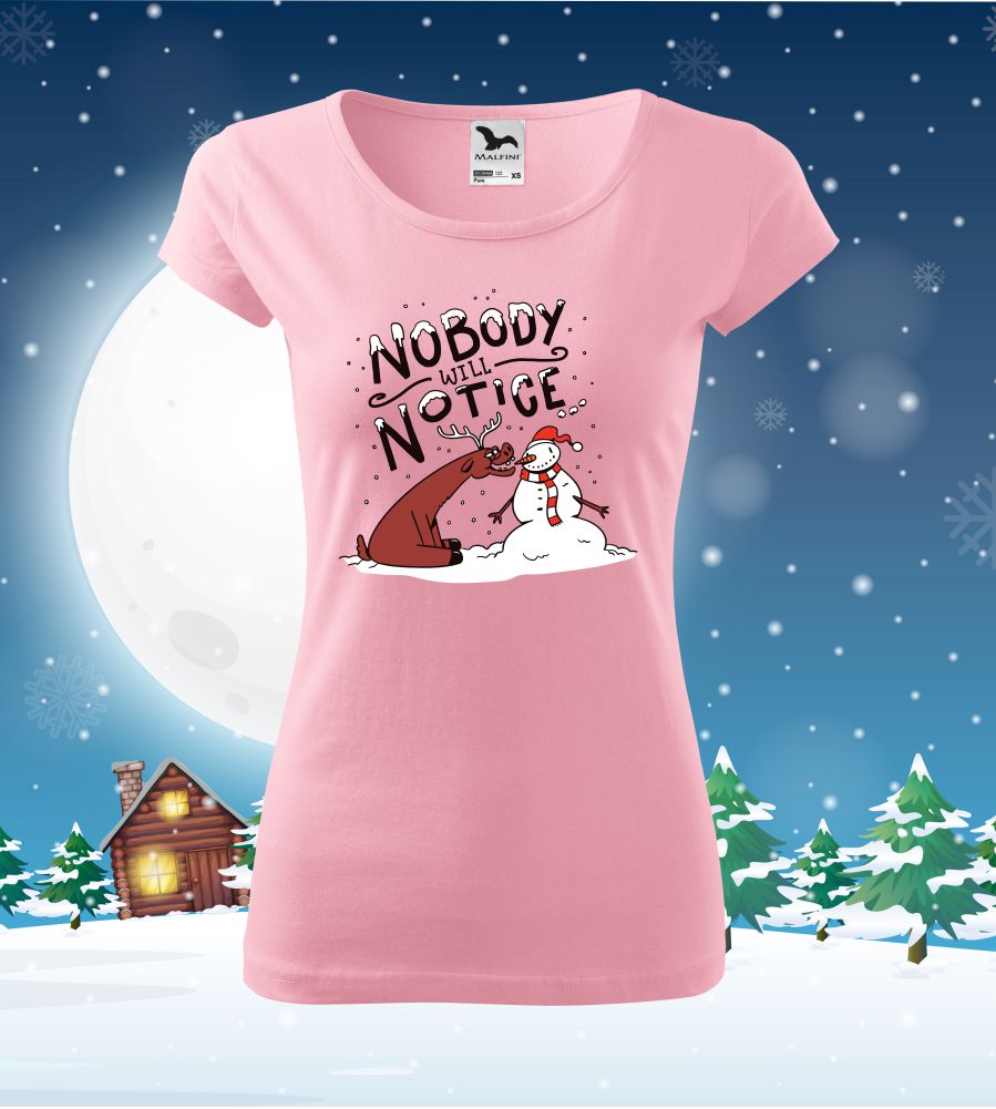 Dámske vianočné tričko Sobík a snehuliak