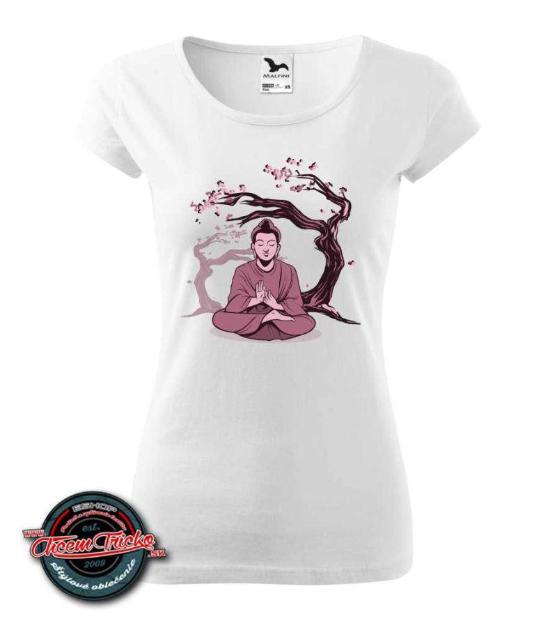 Dámske tričko s potlačou Buddha Sakura Che