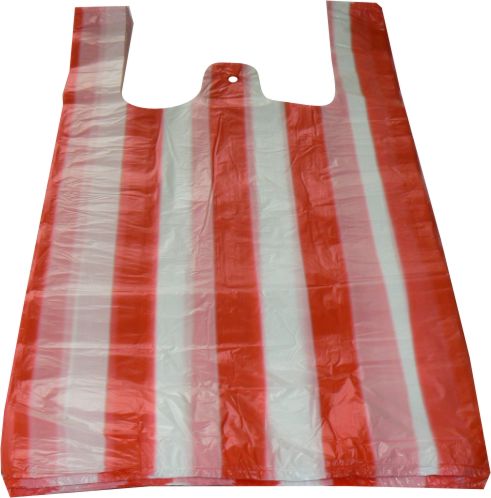 HDPE mikroténové tašky červenobiela Nosnosť:10 kg