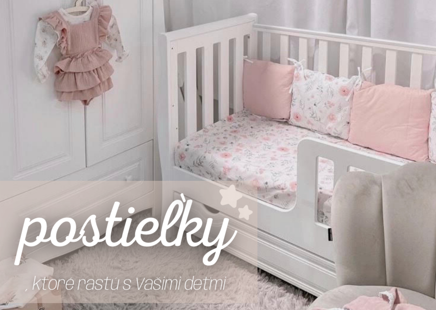 Detské postieľky s odnímateľným bokom bokom a vymeniteľnou zábranou