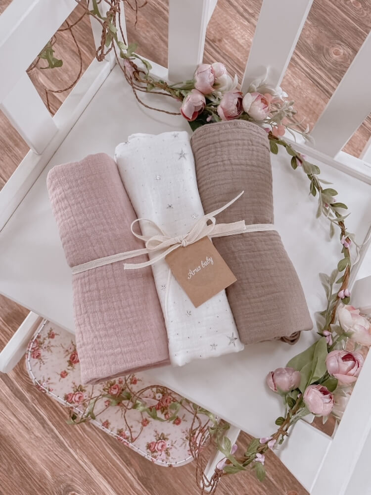 Zavinovacie mušelínové plienky Double Gauze, 3 ks, sada A