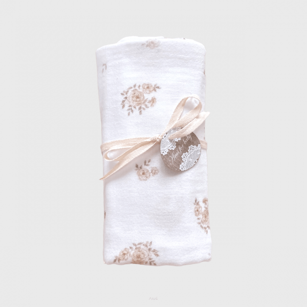 Zavinovacia mušelínová plienka Double Gauze, cinnamon roses