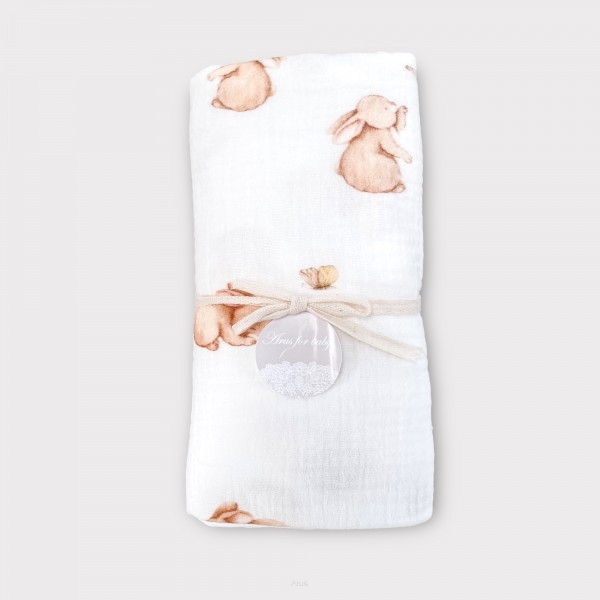 Zavinovacia mušelínová plienka Double Gauze, Baby Bunny
