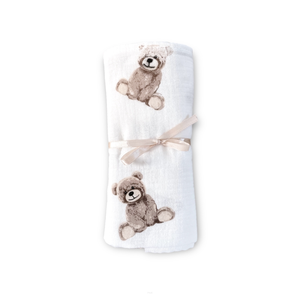 Zavinovacia mušelínová plienka Double Gauze, Bear