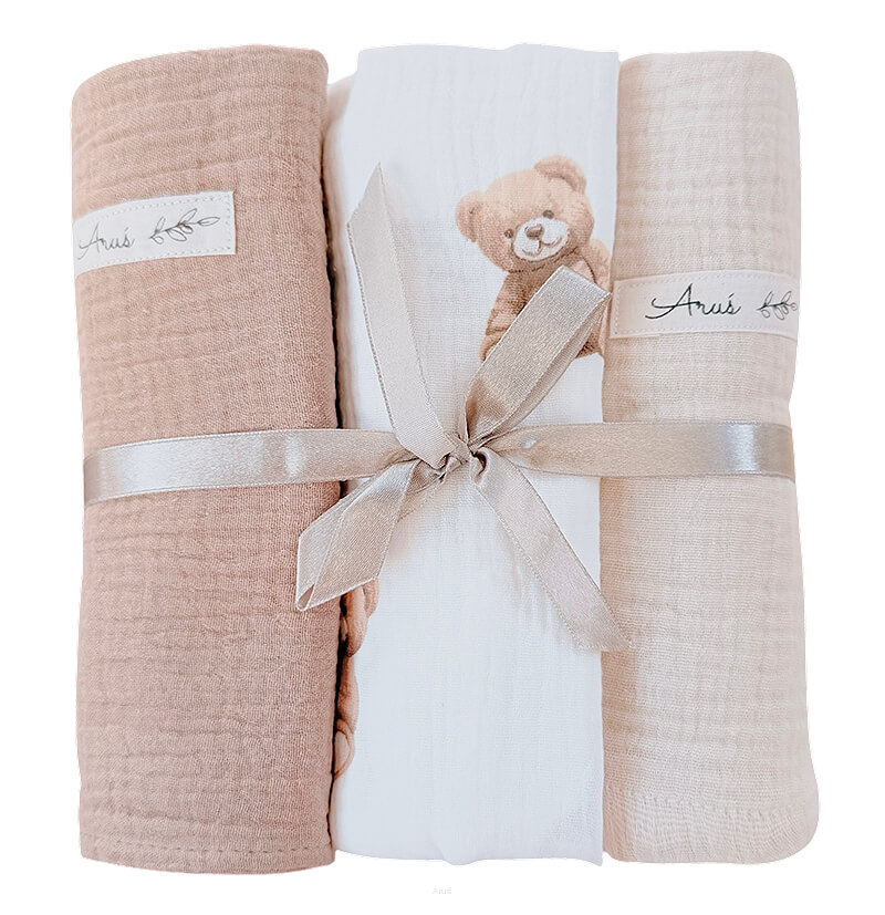 Zavinovacie mušelínové plienky Double Gauze, 3 ks, sada CC