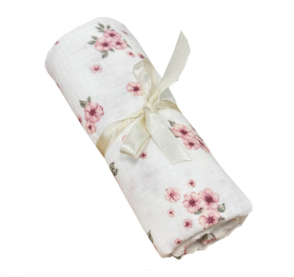 Zavinovacia mušelínová plienka Double Gauze, Powder Blossom