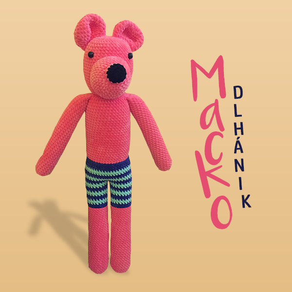 AMAL Handmade Macko Dlhánik, výška 63 cm