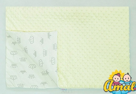 AMAL Deka MINKY krémová + korunky sivé na bielom, 75x100 cm