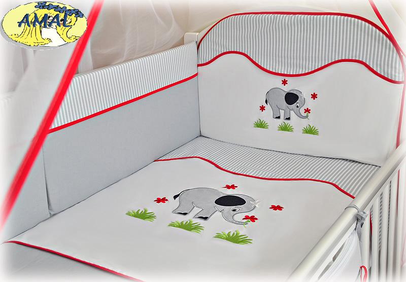 AMAL 7-dielna súprava do postieľky LUX, sloník, 120x90cm,