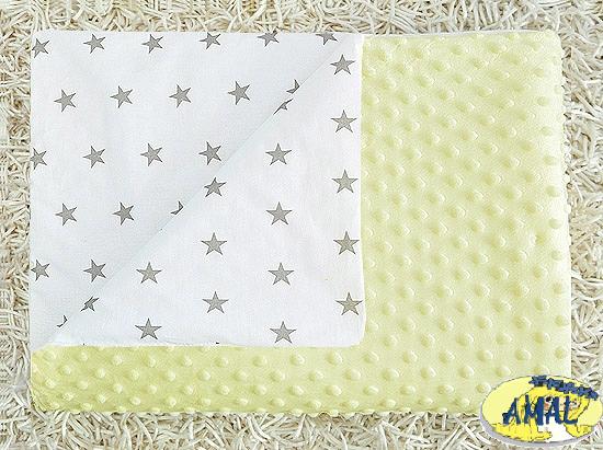 AMAL Deka MINKY krémová + hviezdičky, 75x100 cm