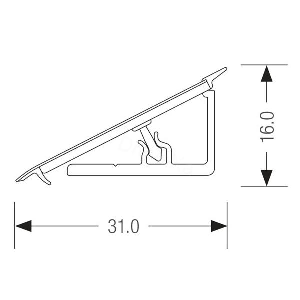 TES tesniaca lišta K214 RS Light Tivoli LINE 4,2m