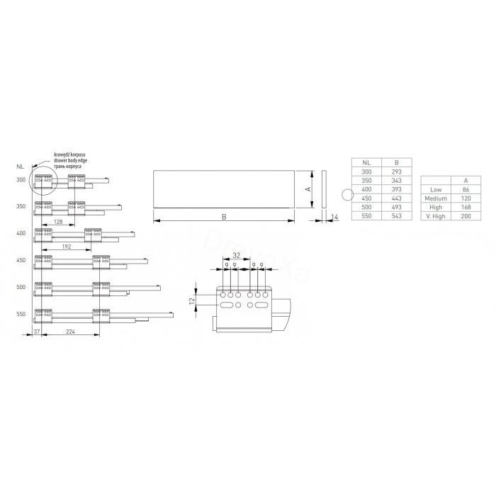 VYS AXIS PRO -2- PUSH 500mm D H200 antracit