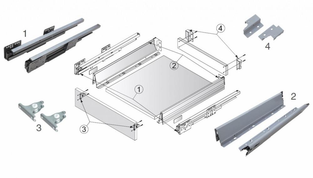 VYS WIRELI BOX reling pozdĺžny 450mm šedý