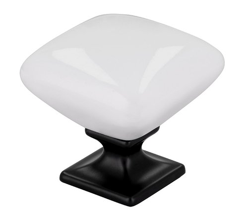 UCH AN 12441 knopka SIRO porcelán biely/čierna mat PF22/PB12 ø 34mm