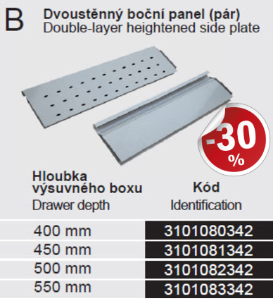 VYS WIRELI BOX bočný panel 500mm šedý