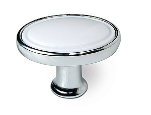 UCH AN 12308 knopka SIRO biela plast/chróm lesklý ZN1 A4 ø 32mm