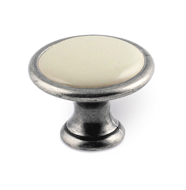 UCH AN 12943 knopka SIRO starostrieborná/porcelán slonová kosť ZN29 PF21 ø 29mm