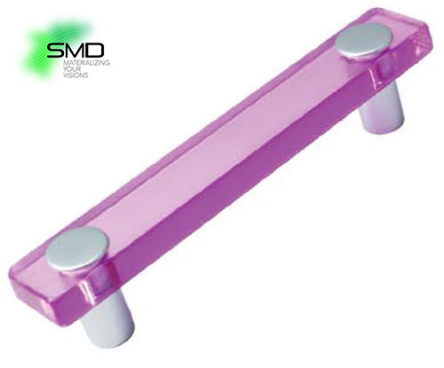 UCH AN 12371 úchytka SIRO akrylát ružový/biely hliník efekt SN19 MV11 96mm