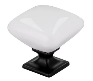 UCH AN 12441 knopka SIRO porcelán biely/čierna mat PF22/PB12 ø 34mm