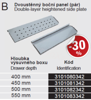 VYS WIRELI BOX bočný panel 400mm šedý