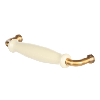 UCH RI RiexTouch XR21 úchytka, 128 mm, patinovaná zlatá / porcelán