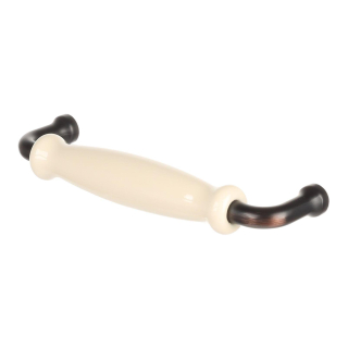 UCH RI RiexTouch XR21 úchytka, 128 mm, patinovaná hnedá / porcelán