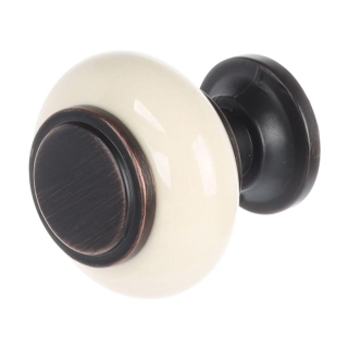 UCH RI RiexTouch XR22 knopka, patinovaná hnedá / porcelán
