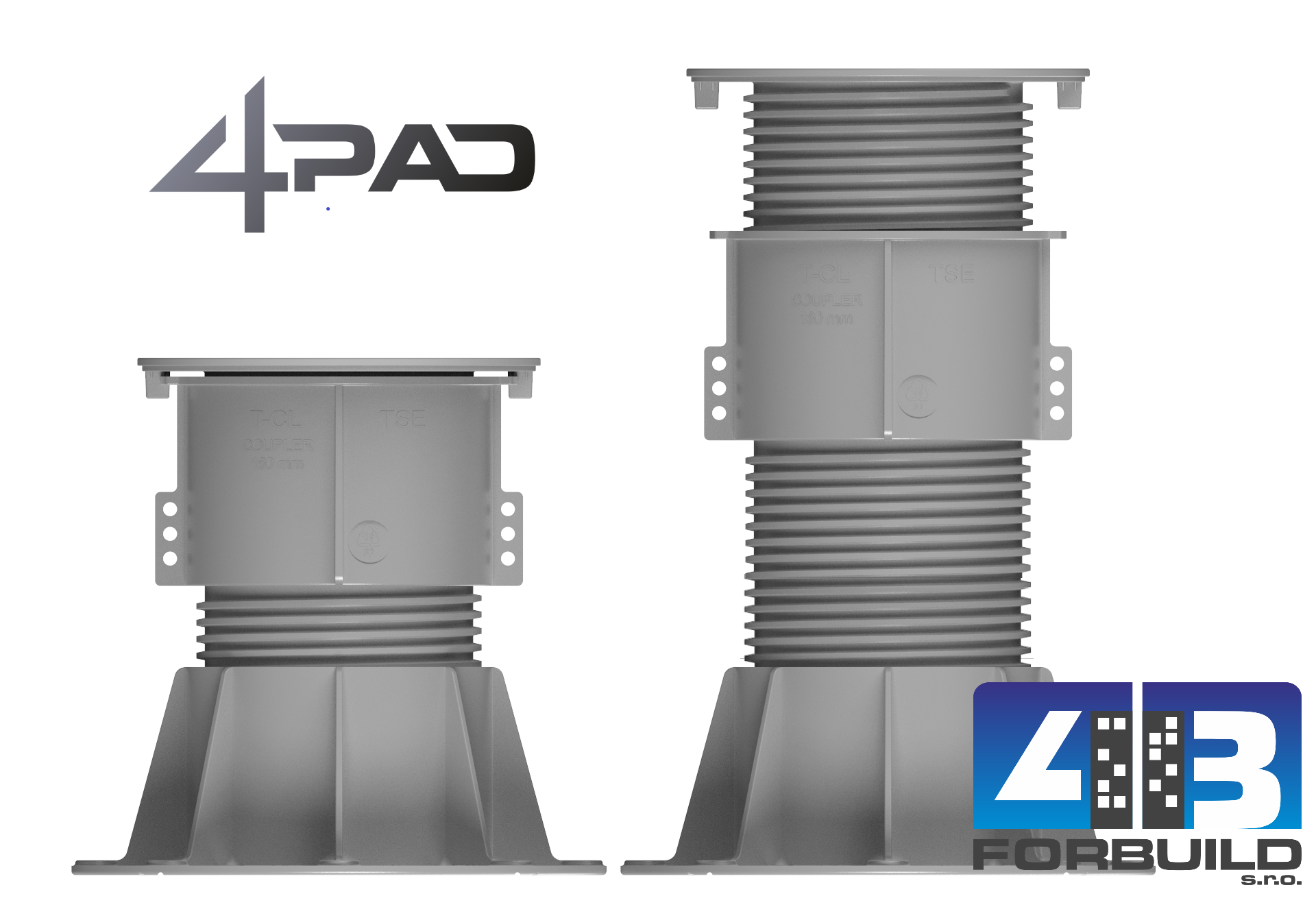 FORPAD / 4PAD EASY E6 - terč pod dlažbu nastaviteľný ( 189 - 293 mm)