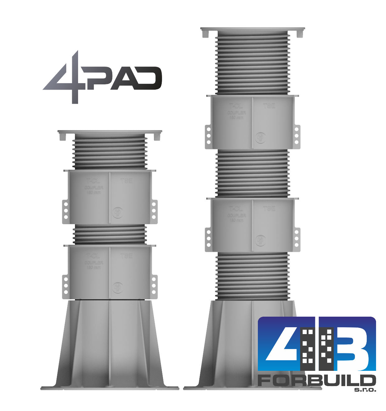 FORPAD / 4PAD EASY E8 - terč pod dlažbu nastaviteľný ( 364 - 507 mm)