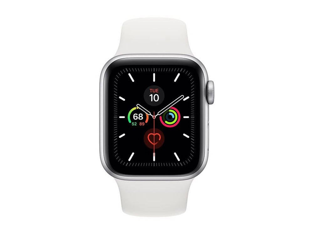 Smartwatch Apple Watch Series 5 44mm Silver Aluminium Case White Sport Band (A2157)