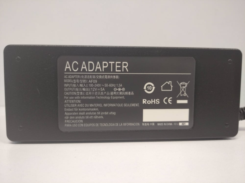 Power adapter Replacement 60W Adapter for LCD external HDD 5,5 x 2,5mm, 12V