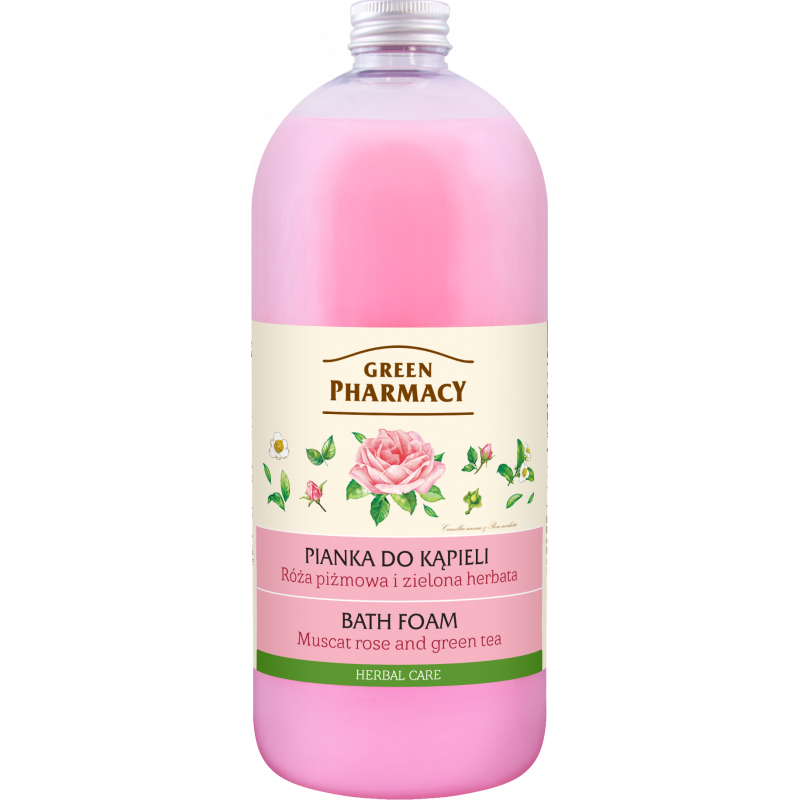 Pena do kúpeľa Green Pharmacy 1000ml Muškátová ruža a Zelený čaj
