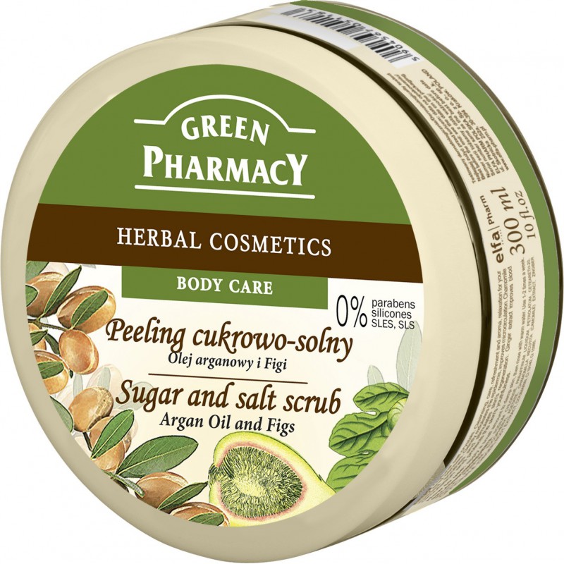 Peeling cukrovo-soľný Green Pharmacy 300 ml  Arganovy olej a Figy