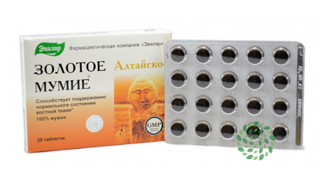Zlaté MUMIO Evalar 200mg– mumio altajské očistené – potravinový doplnok stravy  