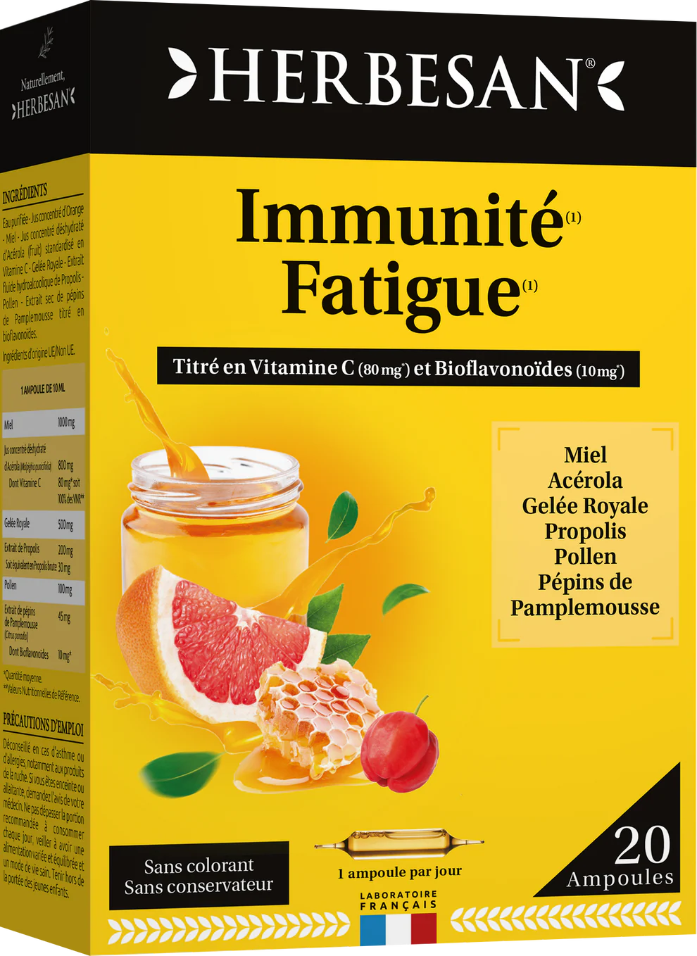 IMUNITNÝ KOMPLEX 4 VČELIE PRODUKTY +2 DRUHY OVOCIA 20 x 10ml Ampulky HERBESAN
