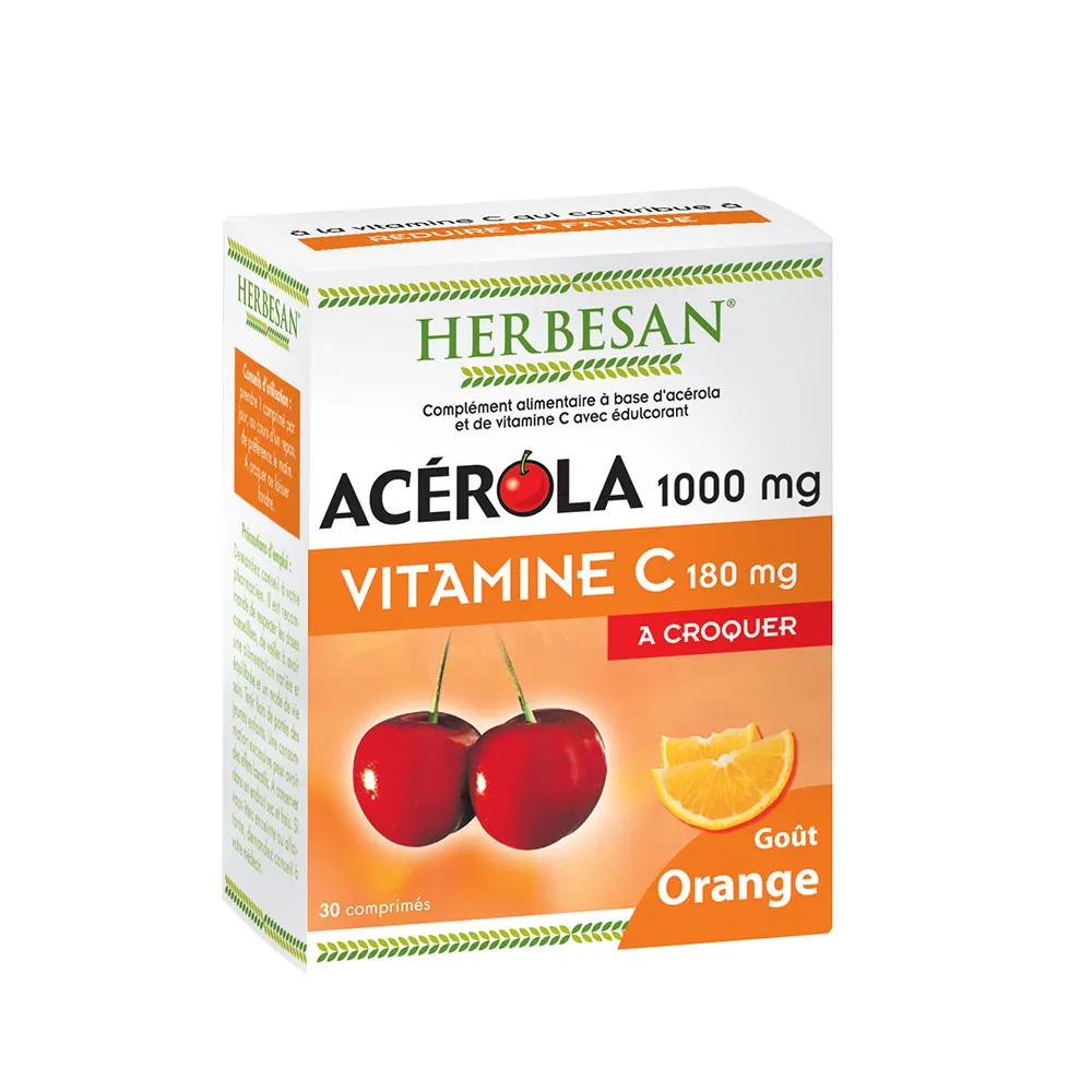 Vitamín C  ACEROLA 1000 Pomaranč 30 tabletiek  HERBESAN