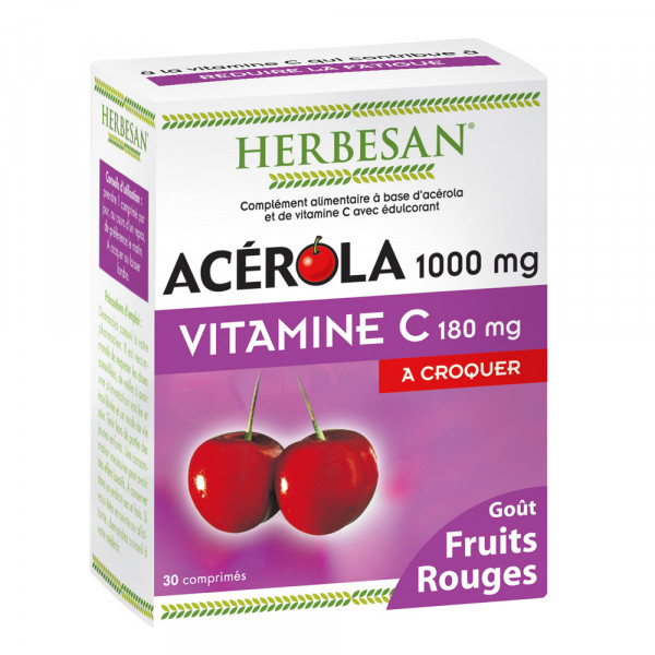 Vitamín C  ACEROLA 1000 Červené ovocie 30 tabletiek HERBESAN