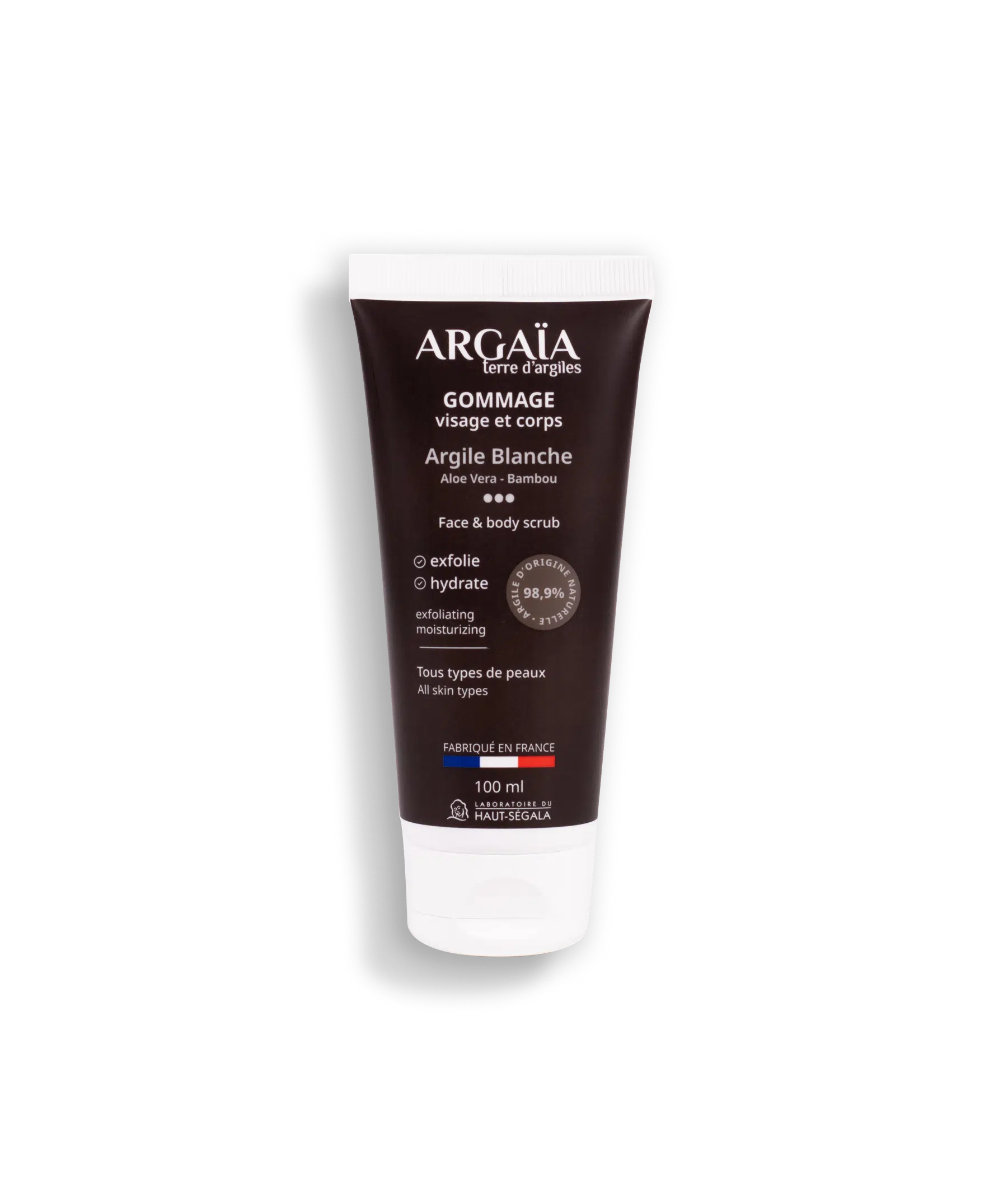 PEELING NA TVAR A TELO Z PRÍRODNÉHO BIELEHO ÍLU,  100ml