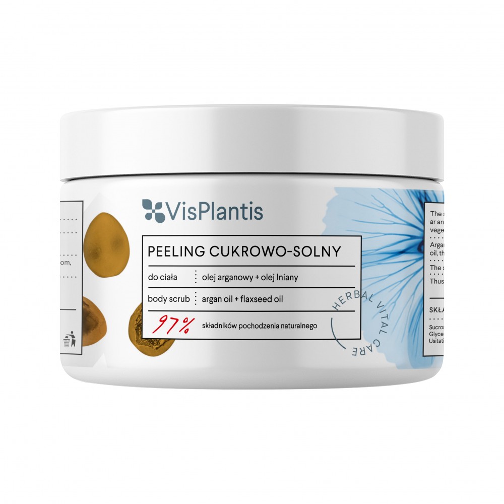 Peeling cukrovo-soľný Vis Plantis 200 ml Arganový olej+Ľanový olej 