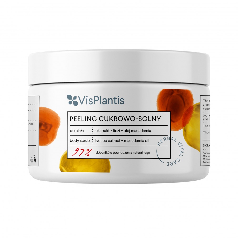 Peeling cukrovo-soľný Vis Plantis 200 ml Makadamový olej+extrakt z Liči