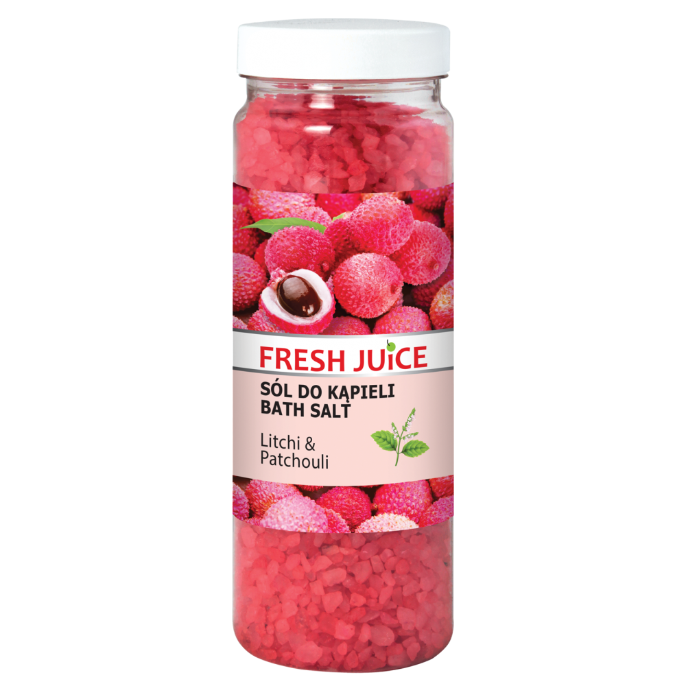 Soľ do kúpeľa Fresh Juice 700 g Liči a Pačuli