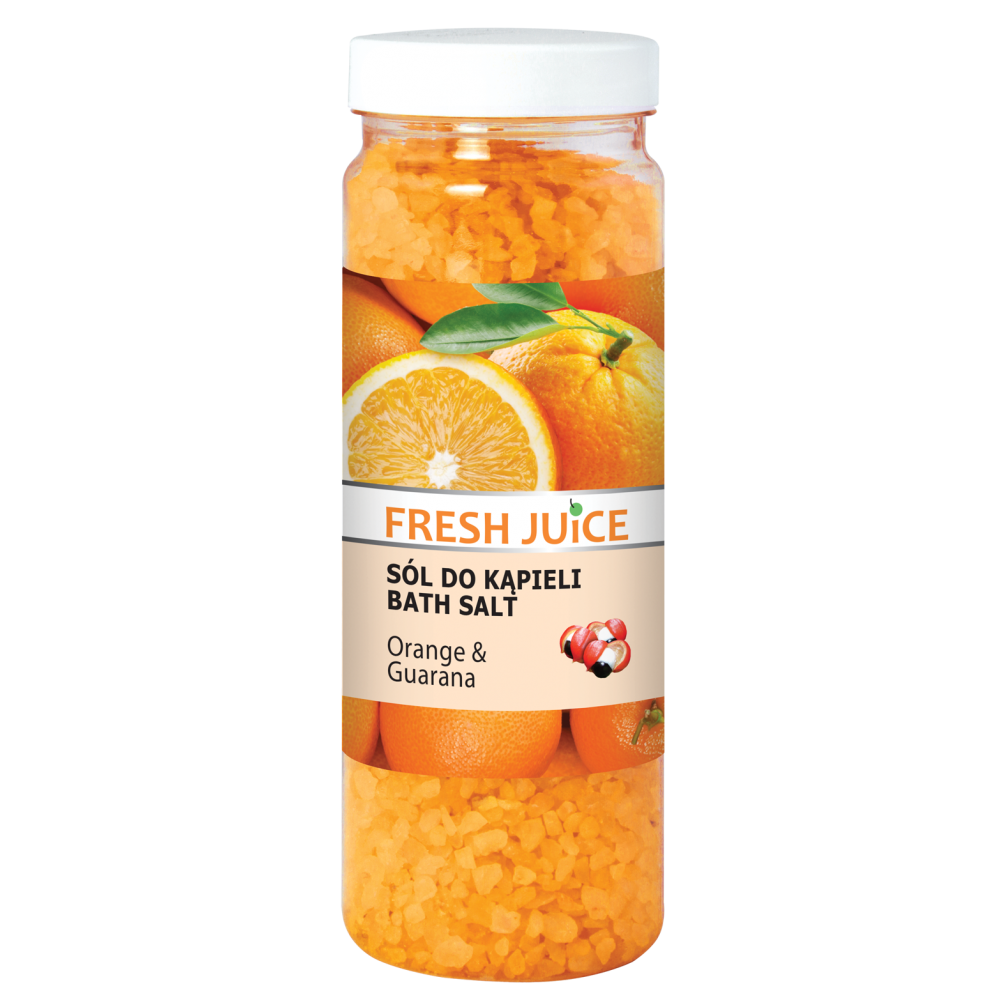 Soľ do kúpeľa Fresh Juice 700 g Pomaranč a Guarana