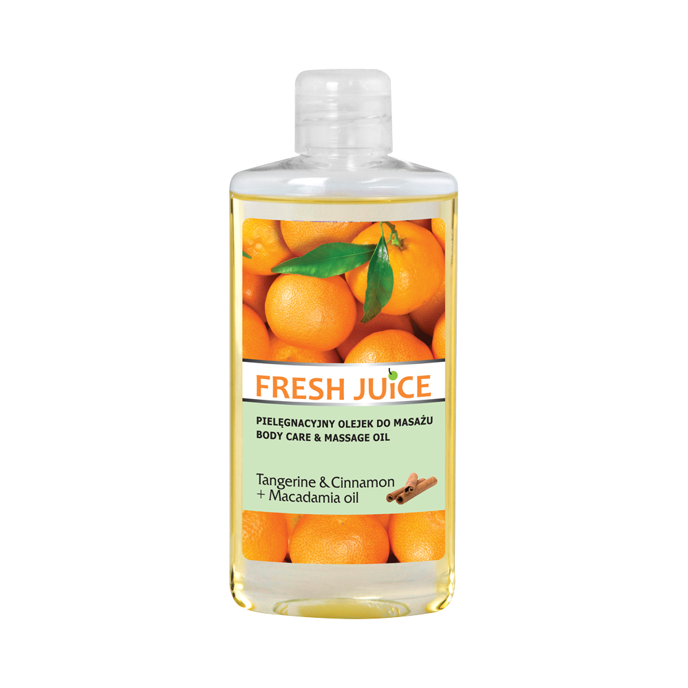 Masážny olej Fresh Juice 150ml Mandarínka,škorica a Makadámiový olej