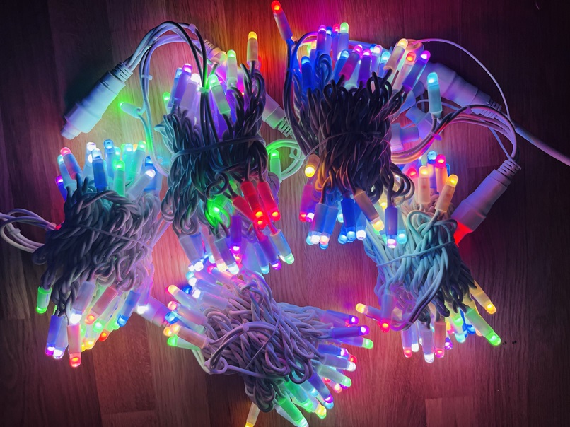 Vianočná LED reťaz biela, LED RGB LED 5 m (50 LED)