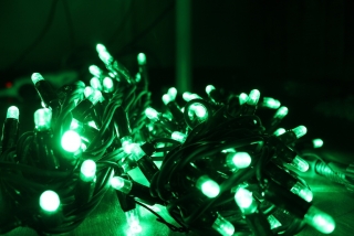 LED svetelná reťaz tmavá, zelená LED 3 x 4m (180 LED)