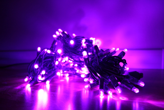 LED svetelná reťaz fialová, fialová LED 12 m (180 LED)