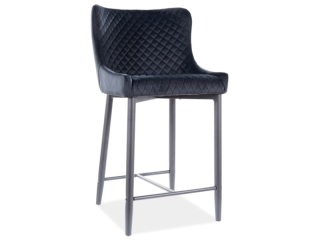 barová stolička COLIN B VELVET H-1, farba: sivá, zelená, granátová, čierna